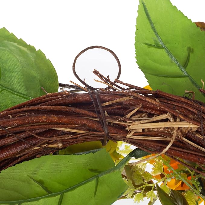 Sunflower Wreath - 22-Inch Artificial Spring, Summer, or Fall Wreath for Home Decor - Wreaths for Indoors or Covered Patio Use Only by Pure Garden
