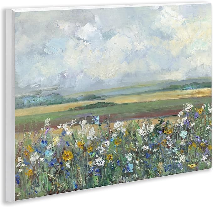 Stupell Industries 'County Meadow Clouds Overhead'| Wall Plaque Art | Stupell Industries | 14 x 11 Inches, Easy to Hang and Sturdy, Made in USA, by Sally Swatland