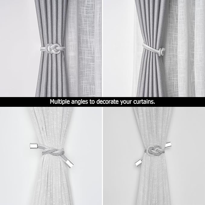 NICEEC 2 Pack Mini Magnetic Curtain Tiebacks Nordic Simple Style Drape Tie - Image 6