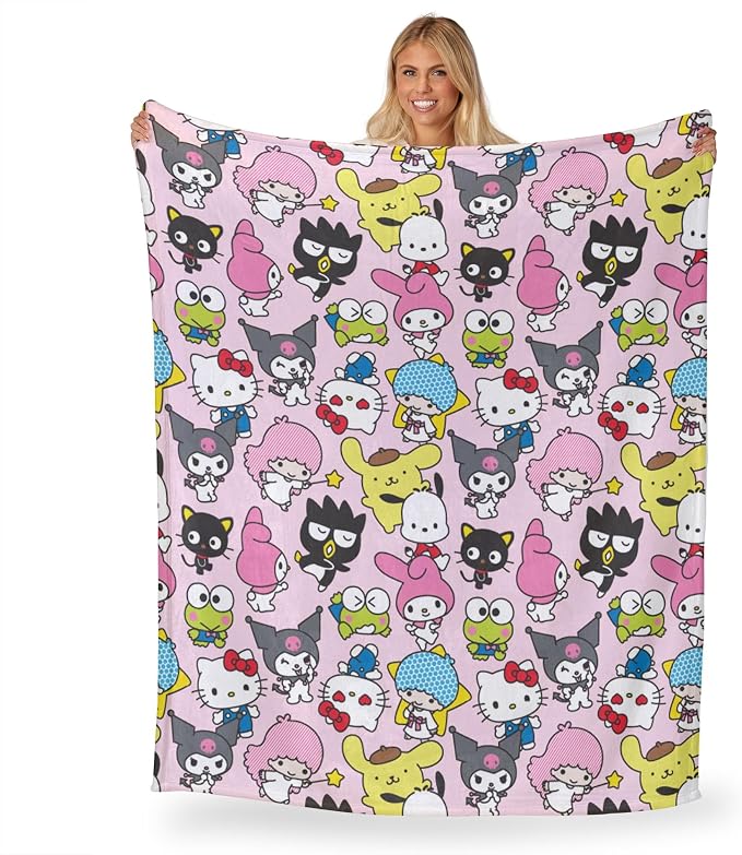 Northwest Hello Kitty Silk Touch Throw Blanket, 50" x 70", Rainbow Magic