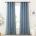 NICETOWN Linen Sheer Stone Blue Curtains 108 inch Long by NICETOWN