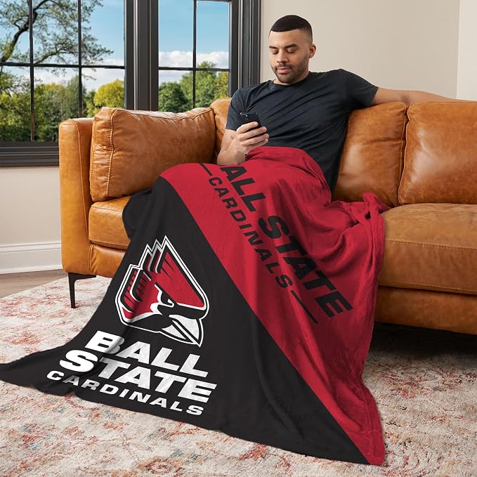 Northwest NCAA Silk Touch Throw Blanket, Ultra Soft Plush Polyester, Lightweight Warm Decorative Fan Gift, 46 x 60 in