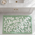 Madison Park Serene Tufted Bath Rug Cotton Absorbent, 21 x 34, Sage Green | Quick Dry, Soft Pile, Machine Washable, Floral Pattern, Plush, OEKO-TEX Certified