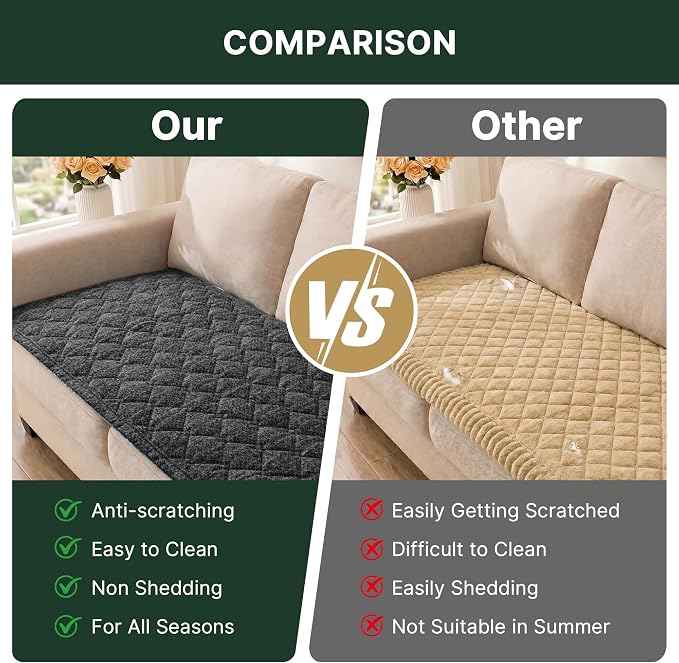 H.VERSAILTEX Chenille Couch Cover for Dogs Washable Soft Large Sofa Covers Sectional Sofa Cover Heather Blending Non-Slip Thick Couch Protector Dog Pet Bed Covers(Heathered Charcoal, 28" x 83")
