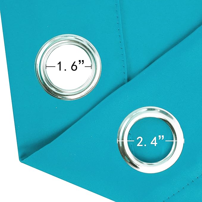 LEMOMO Teal Thermal Blackout Curtains/38 x 63 Inch/Set of 2 Panels Room Darkening Curtains for Bedroom