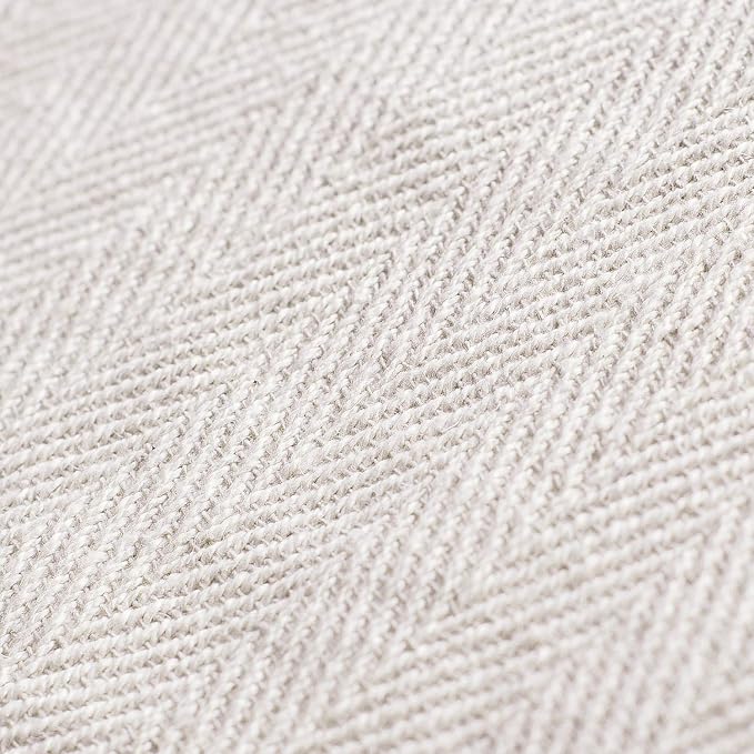 Americanflat 50x60 Throw Blanket - Soft and Breathable Cotton Throw Blanket for Couch, Bed, Chair - Decorative Blankets Perfect for Home, Office, or Outdoor Use - Cream Herringbone Design