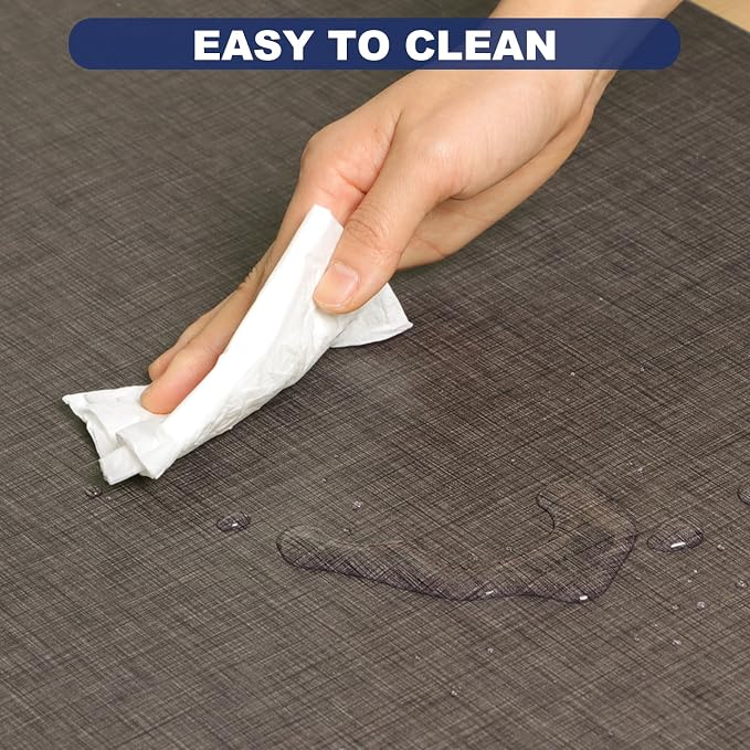 SALLOUS 4’x6’ Plastic Floor Mat for Home, Waterproof & Non Slip Area Rug for Living Room Kitchen, Heavy Duty Vinyl Floor Protector Door Mat for Entryway, Odor Resistant Indoor Outdoor Mat, Dark Gray