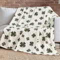 Lucky Brand 50" x 70" Plush Throw Blanket, Clover Ivory Blanket for Sofa or Bed