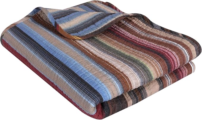 Greenland Home Durango 100% Cotton Reversible Throw Blanket, 50 x 60 inches, Earth