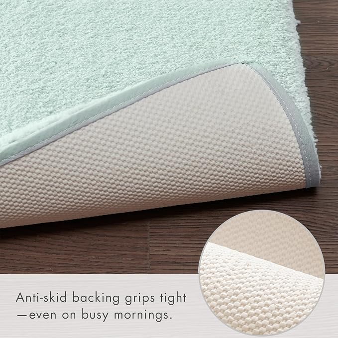Madison Park Marshmallow Super Soft & Absorbent Bath Rug, 24 x 40, Seafoam | Non slip Backing, Spa Quality Luxurious Plush Bath Mat for Bathroom, Quick Dry, OEKO TEX
