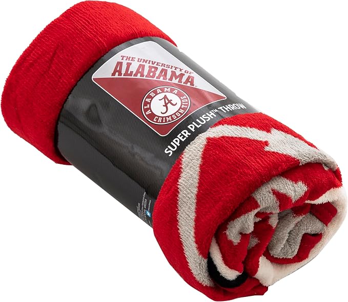 Northwest NCAA Alabama Crimson Tide Unisex-Adult Micro Raschel Throw Blanket, 46" x 60", Halftone
