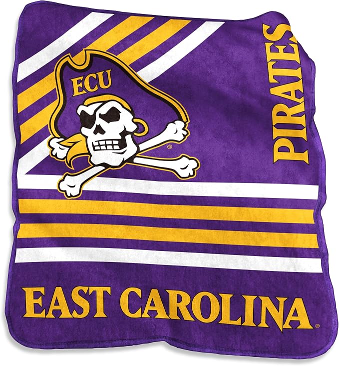 Logo Brands NCAA Raschel Throw Blanket – 50 x 60 Soft Fleece Blanket, Officially Licensed Collegiate Design, Cozy Throw for Tailgating, Game Day, & Home Décor