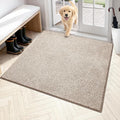 PURRUGS Dirt Trapping Door Mat 48" x 48", Non-Slip Machine Washable Entryway Rug, Dog Doormat, Indoor Front Door Mat, Super Absorbent Entry Rug for Muddy Shoes & Paws, Taupe