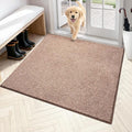 PURRUGS Dirt Trapping Door Mat 48" x 48", Non-Slip Machine Washable Entryway Rug, Dog Doormat, Indoor Front Door Mat, Super Absorbent Entry Rug for Muddy Shoes & Paws, Brown-Light Cream