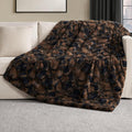 Nine West Faux Fur Throw Blanket, 50"x70", Cacao Nibs Brown