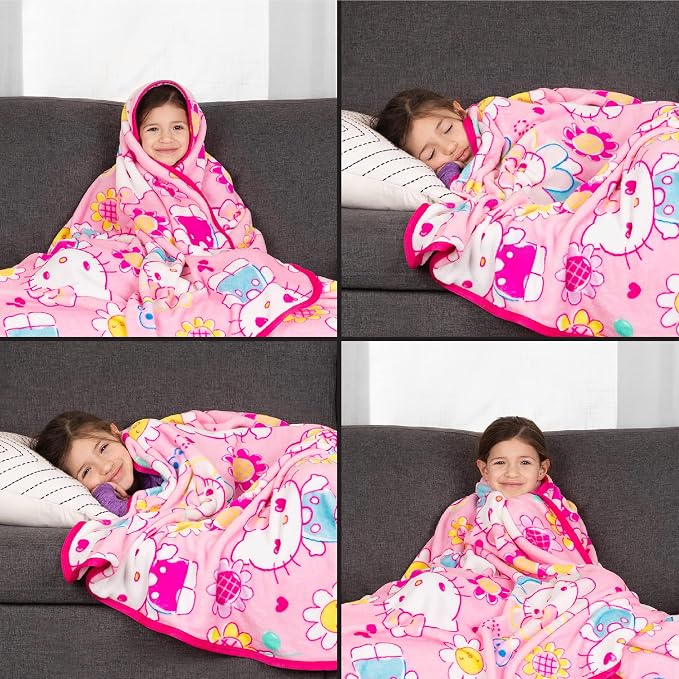 Franco Kids Bedding Super Soft Plush Throw Blanket, 62 in x 90 in, Hello Kitty (Pack of 6)