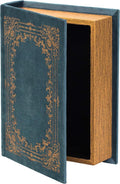 Vintiquewise Decorative Vintage Book Shaped Trinket Storage Box - Blue