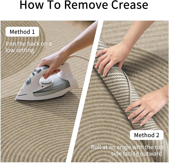 Non-Slip Jute Rug for Entryway: 3x5 Outdoor Mat - Grey Curve Pattern | Safe Walking for Family All Day and Help with Cutting Slip Falls by 70%