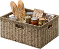 StorageWorks Extra Large Wicker Basket,Seagrass Storage Basket,1-Pack | Seagrass Baskets with Handles,Wicker Baskets for Organizing,Wicker Storage Baskets for Shelves,Woven Basket for Storage