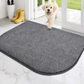 PURRUGS Dirt Trapping Door Mat Half Round 32" x 47", Non-Slip Machine Washable Entry Rug, Entrance Mat, Indoor Front Door Mat, Super Absorbent Entryway Rug for Muddy Shoes & Paws, Heathered Grey