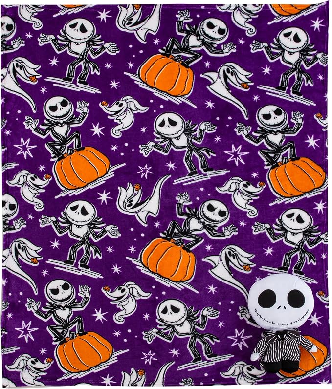 Northwest Nightmare Before Christmas Silk Touch with Hugger, Jack Smackdown, 50 x 40 inches