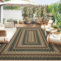 GarveeHome 8x10 Washable Living Room Area Rug Non Slip Braided Rugs | Low Pile Stain Resistant Dining Room Throw Carpet Indoor Outdoor Modern Bordered Area Rugs for Home Decor, Rust