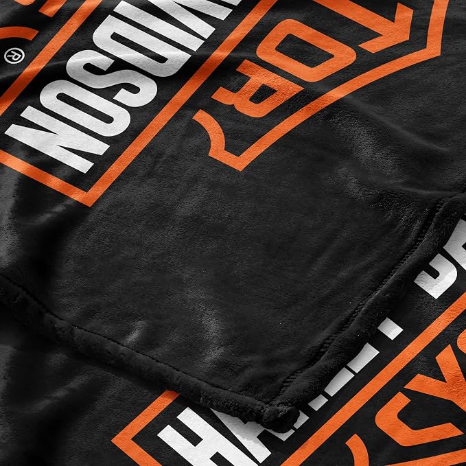 Harley-Davidson Classic Shield Silk Touch Throw Blanket, 46 x 60 in | 100% Polyester, Velvety Feel, Lightweight Warmth, Couch Bed Chair Lounging, Giftable Indoor Comfort