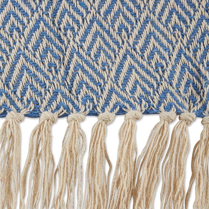 DII Diamond Throw Collection Cotton Woven, 50x60, Stonewash Blue