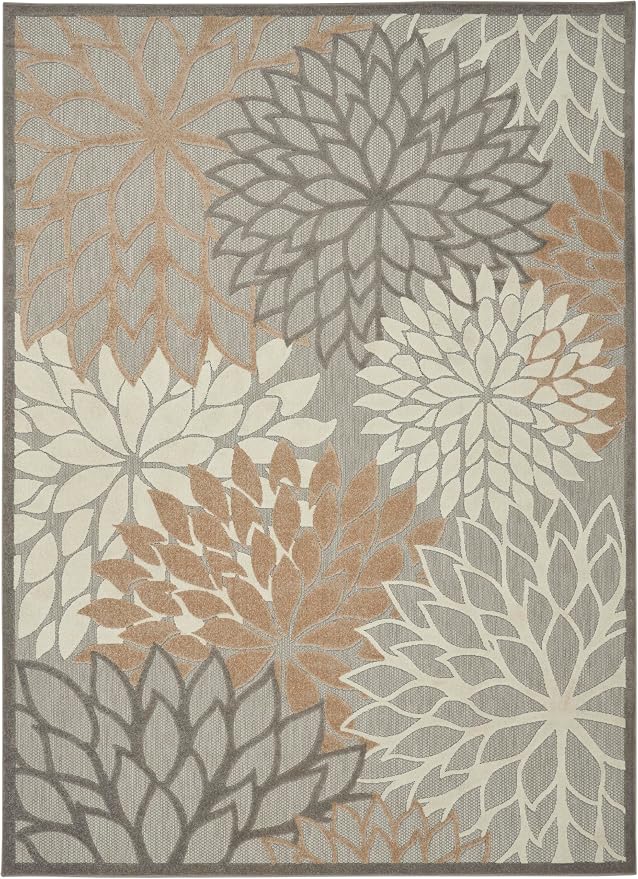 Nourison Home Aloha Natural 7' x 10' Area Rug - Easy Clean, Non Shedding, Bed Room, Living Room, Dining Room, Kitchen (7' x 10')