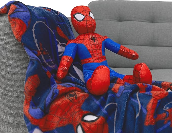 Northwest The Company Character Hugger Pillow & Silk Touch Throw Blanket Set, 40" x 50", Spider-Man - Fearless Spidey