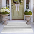 Grey and White Front Door Mat Outdoor,2x3 Ft Striped Small Area Rug Cotton Woven Washable Farmhouse Layered Door Mats for Entryway/Porch Decor/Kitchen/Home Entrance