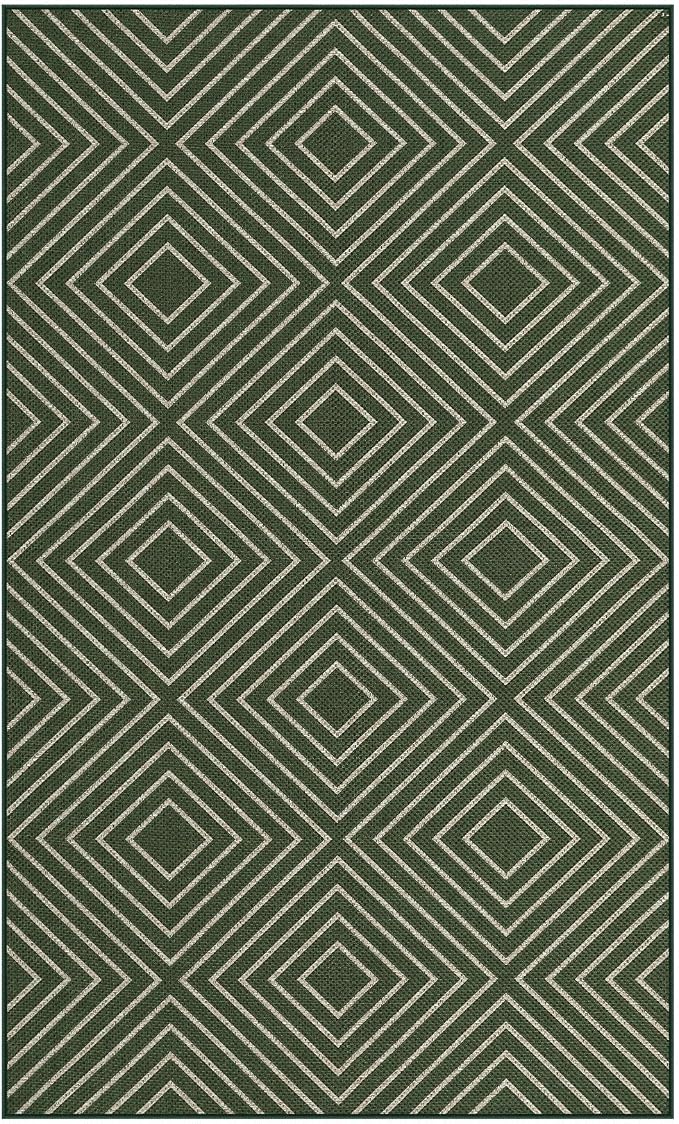 Tribesigns Modern Easy Jute 3x5 Washable Outdoor Patio Porch Area Rug,Green | Machine Washable, Non-Slip with 4 Rug Tape, Ultra-Thin Low Pile, for Farmhouse Indoor Kitchen Entryway Deck RV Balcony