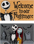 Gertmenian Nightmare Before Christmas Coir Doormat - 2x3 Welcome Mat (2-Pack), Ideal for High Traffic Areas in Front Door, Garage, Entryway - Welcome Nightmare/Jack & Sally, 80005