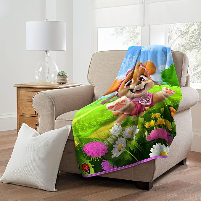 Northwest Paw Patrol Micro Raschel Throw Blanket, 46" x 60", Soaring Skye