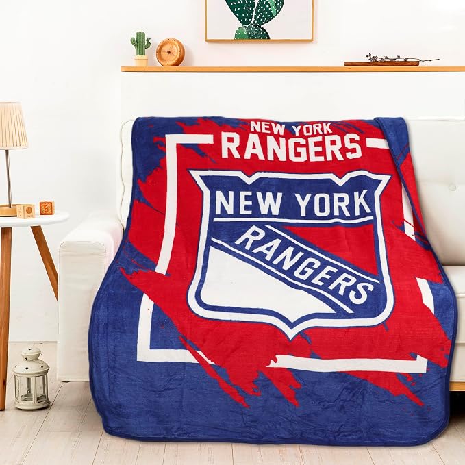 Northwest NHL New York Rangers Micro Raschel Throw Blanket, 46" x 60", Dimensional