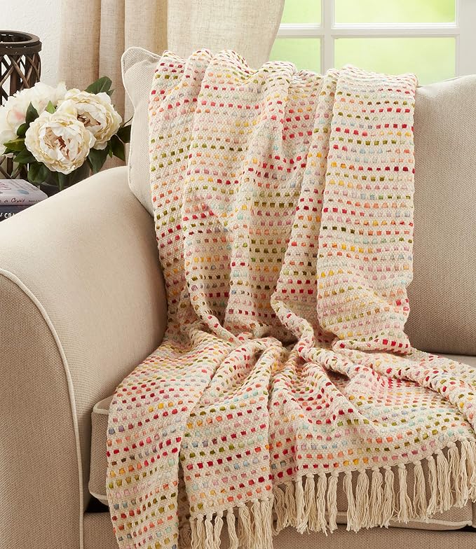 SARO LIFESTYLE Confetti Design Throw Blanket, Multi, 50"x60"