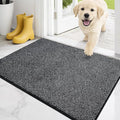 PURRUGS Dirt Trapping Door Mat 20" x 31.5", Non-Slip Machine Washable Entry Rug, Entrance Mat, Indoor Front Door Mat, Super Absorbent Entryway Rug for Muddy Shoes & Paws, Heathered Charcoal