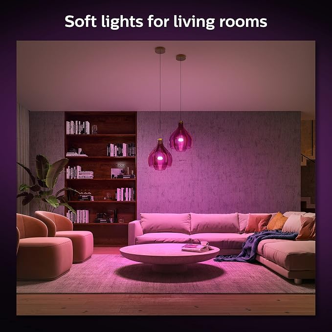 Philips Hue Smart 75W A19 LED Bulb - White and Color Ambiance Color-Changing Light - 4 Pack - 1100LM - E26 - Indoor - Control with Hue App - Compatible with Alexa, Google Assistant and Apple Homekit