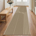 Faux Jute Hallway Runner Rug, 2' x 8' Kitchen Runner, Brown Farmhouse Ultra-Thin Washable Non-Slip Carpet Runner for Laundry, Bedroom, Backyard, Outdoor, Home Decor
