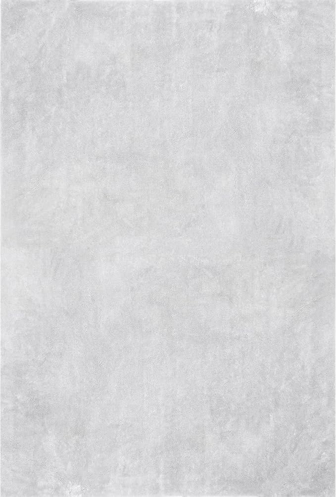 nuLOOM 6' x 9' Cozy Plush SuperiorWash Area Rug, Machine Washable, Non-Slip, Soft Fluffy Shag Carpet for Living Room Bedroom Kids Room Nursery Home Decor, Loni Light Grey