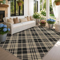 JTJ Easy Jute Outdoor Rug 6' x 9', Washable Non Slip Indoor Outdoor Low Pile Geometric Plaid Area Rug for Patio, Porch, Living Room & Dining Room