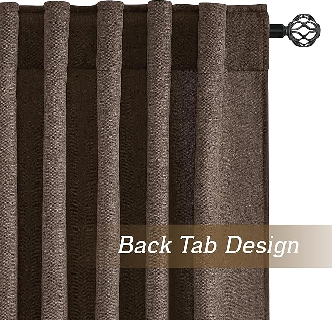RYB HOME Natural Linen Sheer Curtains 84 inches Long - Image 3