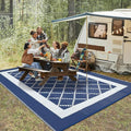 Outdoor Rug 8x10ft Waterproof Reversible Modern Geometric Plastic Straw Patio Carpet UV-Resistant Easy Clean Lightweight Collapsible Area Rug for Garden Deck RV Picnic Porch