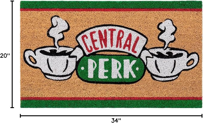 Gertmenian Friends Coir Doormat - 2x3 Welcome Mat (2-Pack), Ideal for High Traffic Areas in Front Door, Garage, Entryway - Paramount Central Perk/Welcome, 80028