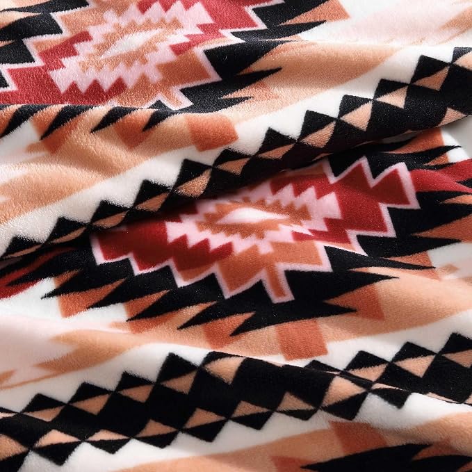 Wrangler - Blanket, Super Soft Plush Bedding, Yellowstone Inspired Throw Blanket for Couch or Bed (Plains Creek Pink, 50" x 70")