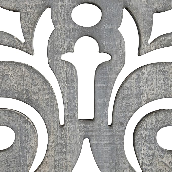 Kate and Laurel Palmares Rustic Decorative Wall Panel, 12 x 31.5, Rustic Gray and Brown, Farmhouse Lattice Panel Decor for Wall
