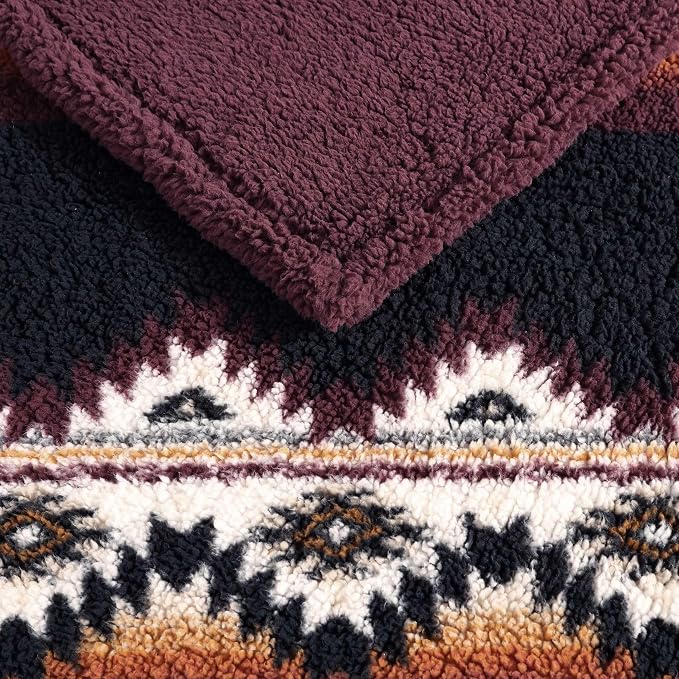 Wrangler - Blanket, Super Soft Bedding with Sherpa Reverse, Yellowstone Inspired Throw Blanket for Couch or Bed (Mountain Fog Brown, 50" x 70")
