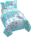 Disney Lilo and Stitch Twin Comforter Set 5 Piece Bedding for Girls, Multi | Bed in a Bag, Comforter Sheets Sham Pillowcase, Official Product, Soft Microfiber, Machine Washable, Easy Care, Girls Gift