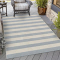 OJIA Washable Area Rug 4'x6', Striped Indoor Outdoor Rugs Patio Camping Rug | Cotton Woven Entryway Rugs Indoor Outdoor Patio Rugs Carpet Large Area Rugs for Bedroom/Porch/Deck/Backyard/Living Room Blue