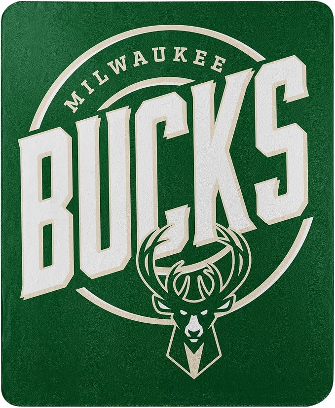 Northwest NBA Milwaukee Bucks Unisex-Adult Fleece Throw Blanket, 50" x 60", Campaign